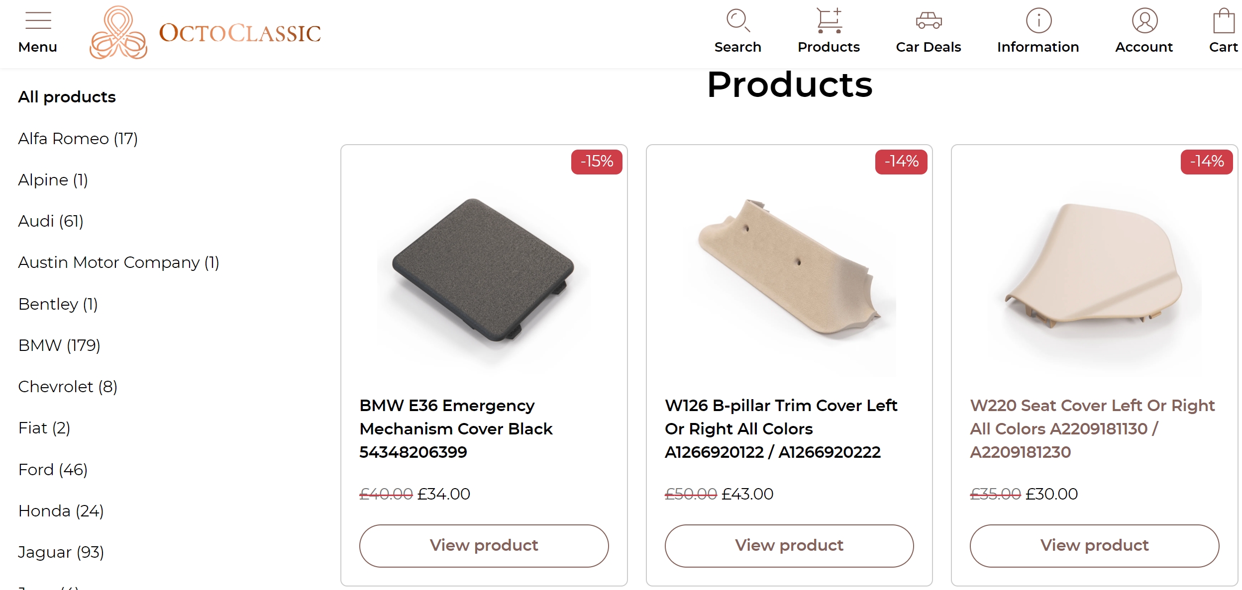 OctoClassic 3D Printed Car Parts OctoClassic 3D Printed Car Parts